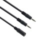 USAMS Y splitter 3.5mm Aux Cord 3ft (0.9m) - HQ Auxiliary Cable for Car, Stereo, Headphones, Speakers, Tablets - 1/8 Aux Audio Cable 