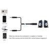USAMS Y splitter 3.5mm Aux Cord 3ft (0.9m) - HQ Auxiliary Cable for Car, Stereo, Headphones, Speakers, Tablets - 1/8 Aux Audio Cable 