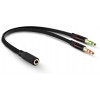 USAMS Headphone Splitter For Computer 3.5mm Female to 2 Dual 3.5mm Male Headphone Mic Audio Y Splitter Cable Smartphone Headset to PC Adapter 