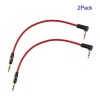 USAMS 3.5mm Aux Cable Short 2Pack 8inch 3Port 3.5mm Right Angle Male to Male Stereo Audio Cable Replacement for Headphones, iPods, iPhones, iPads, Home/Car Stereos