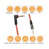 USAMS 3.5mm Aux Cable Short 2Pack 8inch 3Port 3.5mm Right Angle Male to Male Stereo Audio Cable Replacement for Headphones, iPods, iPhones, iPads, Home/Car Stereos