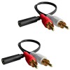 USAMS Y Connector Audio Cable 3.5mm Audio Female to 2 RCA Male Stereo Cable Compatible for TV, Smartphones, Tablets (8 inch,2 Pack) 