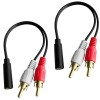 USAMS Y Connector Audio Cable 3.5mm Audio Female to 2 RCA Male Stereo Cable Compatible for TV, Smartphones, Tablets (8 inch,2 Pack) 