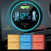 USAMS Car Adapter, 4 Port USB Car Charger with Voltage Display PD 3.0 & QC 3.0 Fast Charging for iPhone, Samsung, iPad & Tablets 