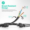 IFEART Standard 3ft 10 Amps 125 Volts Black 3 Prong AC Power Cord Cable for Electronics, TV, Computer, Printer, Radio, Monitor, Laptop, Samsung, Dell, Vizio, LG, Asus