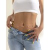 2pcs Faux Pearl Charm Waist Chain
