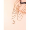 Moon Heart Charm Layered Thigh Chain